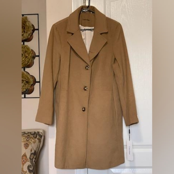 Calvin Klein Womens Classic Cashmere Wool Blend Coat - Picture 7 of 10